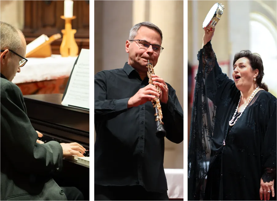 Details of Yvona Škvárová, Vratislav Vlna and Michal Hanzal performing in Prague